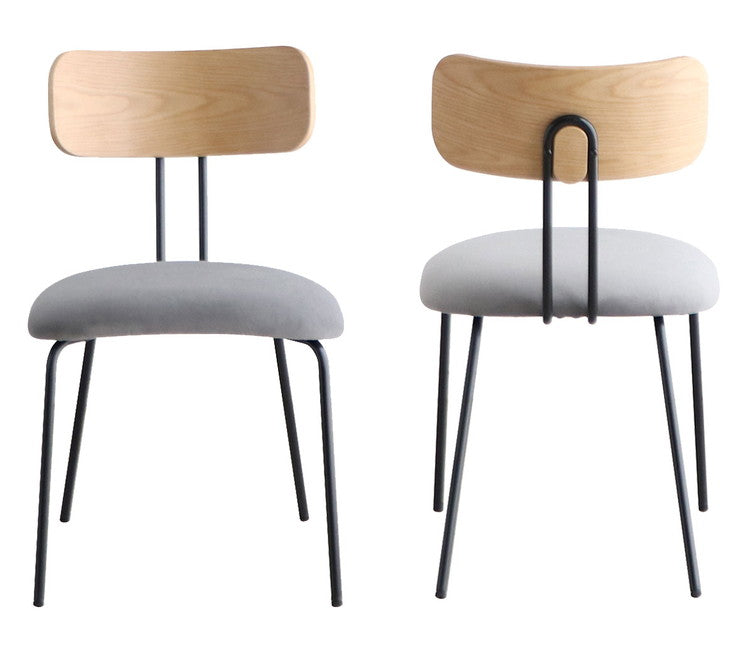 ハタナチェア 座面高さ42cm クッション 北欧 ダイニング 天然木 スチール脚 チェア 椅子 おしゃれ イス 肘なし 軽量 オーク 突板 背もたれ 木製 食卓椅子 単品(代引不可)