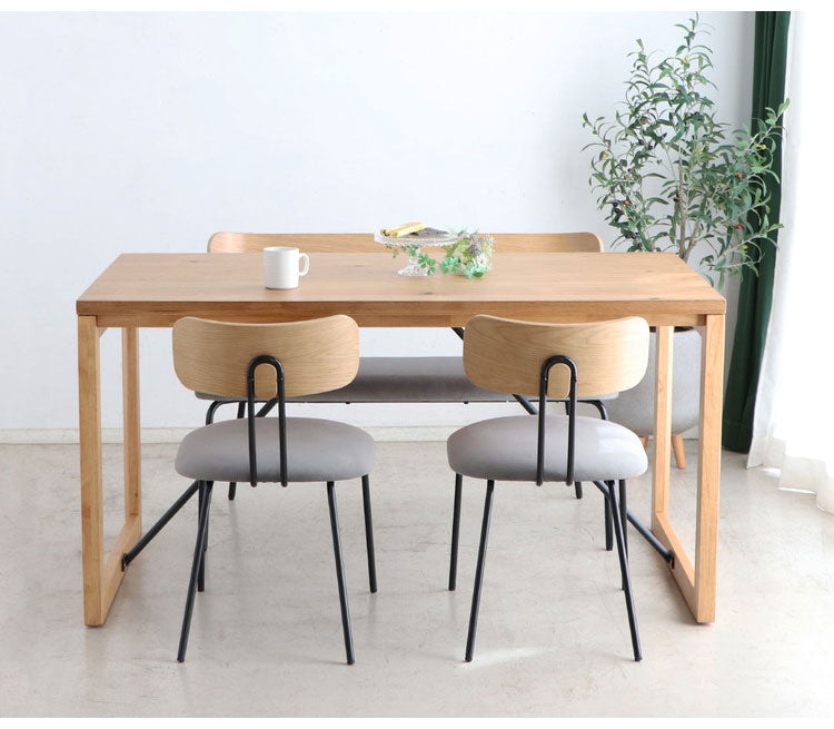 ハタナチェア 座面高さ42cm クッション 北欧 ダイニング 天然木 スチール脚 チェア 椅子 おしゃれ イス 肘なし 軽量 オーク 突板 背もたれ 木製 食卓椅子 単品(代引不可)