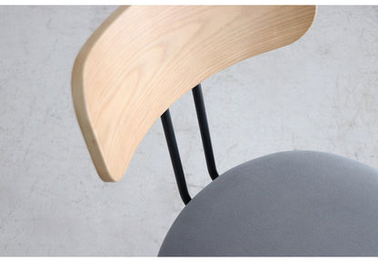 ハタナチェア 座面高さ42cm クッション 北欧 ダイニング 天然木 スチール脚 チェア 椅子 おしゃれ イス 肘なし 軽量 オーク 突板 背もたれ 木製 食卓椅子 単品(代引不可)