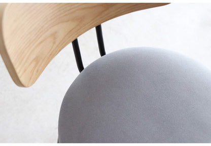 ハタナチェア 座面高さ66cm クッション 北欧 ダイニング 天然木 スチール脚 チェア 椅子 おしゃれ イス 肘なし 軽量 オーク 突板 背もたれ 木製 食卓椅子 単品(代引不可)