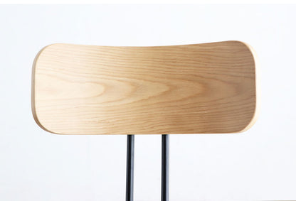 ハタナチェア 座面高さ66cm クッション 北欧 ダイニング 天然木 スチール脚 チェア 椅子 おしゃれ イス 肘なし 軽量 オーク 突板 背もたれ 木製 食卓椅子 単品(代引不可)