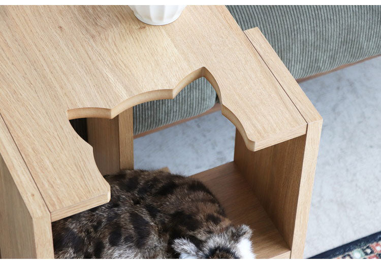 にゃんと一緒デスク サイドテーブル 国産 インテリア リビング ダイニング 机 テーブル 猫 リビングテーブル ダイニングテーブル 日本製 収納(代引不可)