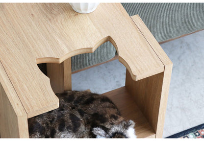 にゃんと一緒デスク サイドテーブル 国産 インテリア リビング ダイニング 机 テーブル 猫 リビングテーブル ダイニングテーブル 日本製 収納(代引不可)