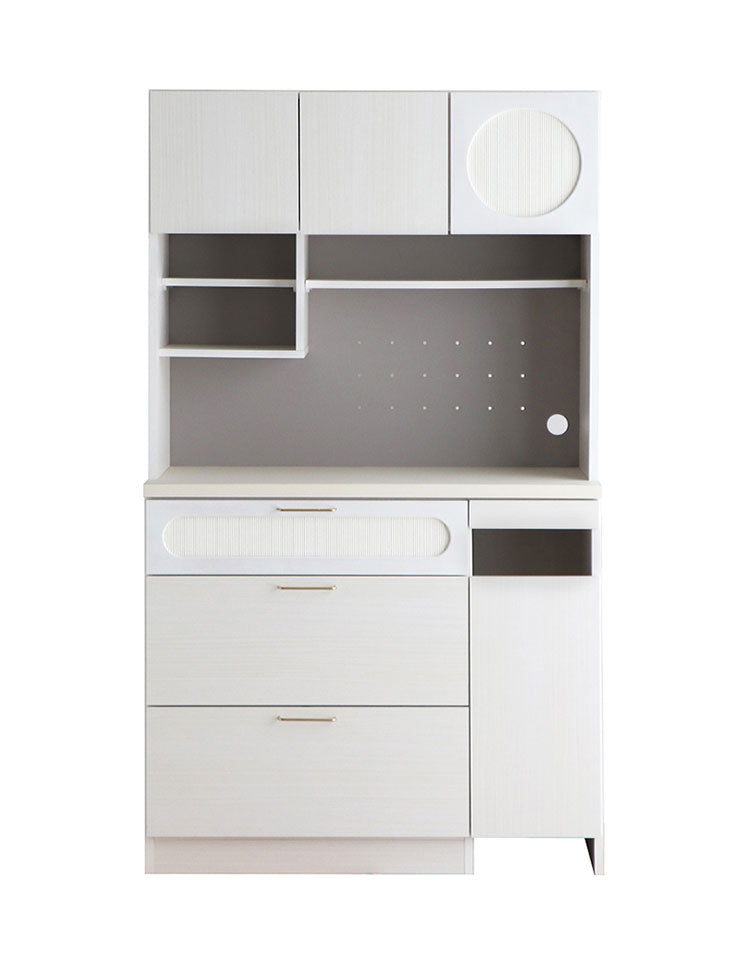 シロカ キッチンカウンター 幅105cm 国産 キッチンボード キッチン収納 キッチンラック リビング ダイニング 扉 デザイン性 北欧 シンプル デザイン 食卓(代引不可)