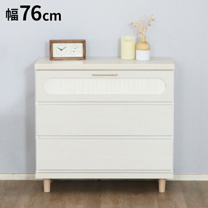 シロカ チェスト 幅75.9cm 国産 北欧 ビンテージ調 大人気 北欧 収納 シロカシリーズ オフィス ハウタ ワイドチェスト 日本製 キャビネット リビング ダイニング(代引不可)