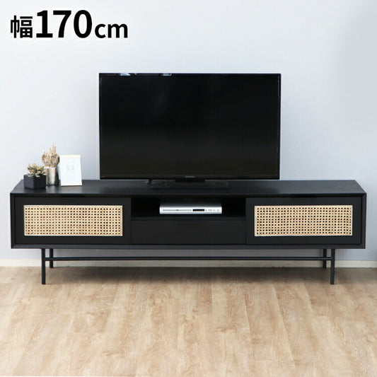 ラタン調 テレビ台 幅170cm ローボード コンパクト おしゃれ 収納 インテリア ラック TV台 シンプル スリム おしゃれ(代引不可)