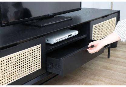 ラタン調 テレビ台 幅170cm ローボード コンパクト おしゃれ 収納 インテリア ラック TV台 シンプル スリム おしゃれ(代引不可)