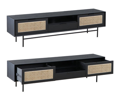 ラタン調 テレビ台 幅170cm ローボード コンパクト おしゃれ 収納 インテリア ラック TV台 シンプル スリム おしゃれ(代引不可)