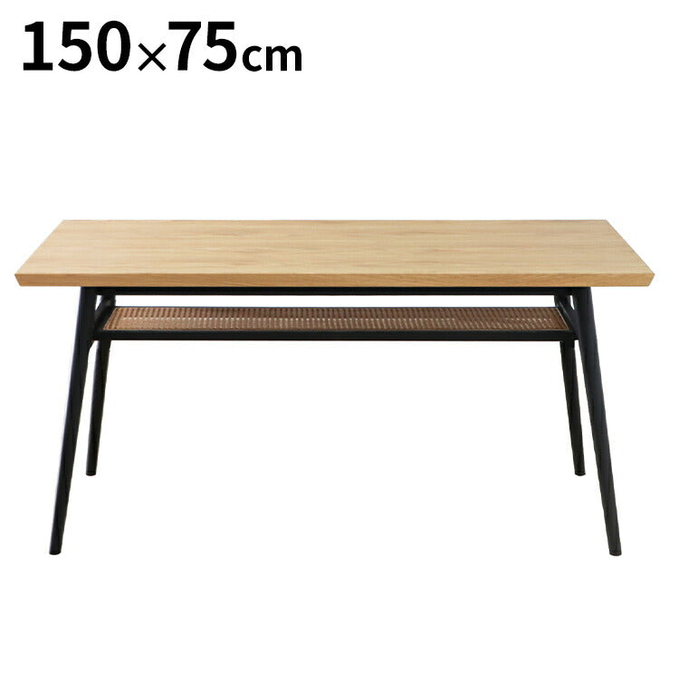 ダイニングテーブル 幅150cm オーク突板 4人 無垢材 ダイニング テーブル 北欧 木製 白 収納 棚付き おしゃれ(代引不可)