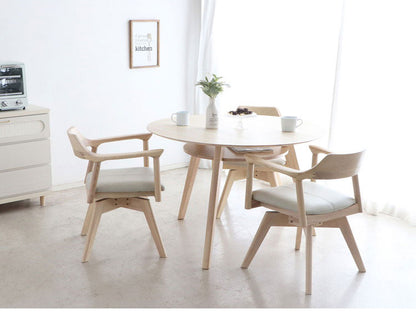 シロカ ダイニングテーブル 幅110cm 丸テーブル 北欧 無垢 白 3人 3本脚 木製 収納 棚付き 丸型 韓国風 おしゃれ かわいい テーブル単品 円形 テーブル 円型(代引不可)