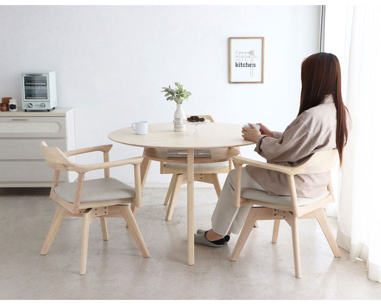 シロカ ダイニングテーブル 幅110cm 丸テーブル 北欧 無垢 白 3人 3本脚 木製 収納 棚付き 丸型 韓国風 おしゃれ かわいい テーブル単品 円形 テーブル 円型(代引不可)