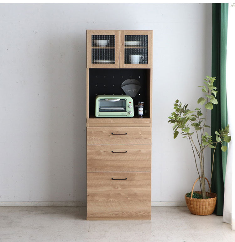 トラクト 幅60cm 国産 ガラス オープン扉 サイドボード 木製 キャビネット 収納 棚 ラック 北欧 おしゃれ シンプル インテリア リビング 収納ボックス 家具 大容量(代引不可)