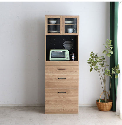 トラクト 幅60cm 国産 ガラス オープン扉 サイドボード 木製 キャビネット 収納 棚 ラック 北欧 おしゃれ シンプル インテリア リビング 収納ボックス 家具 大容量(代引不可)