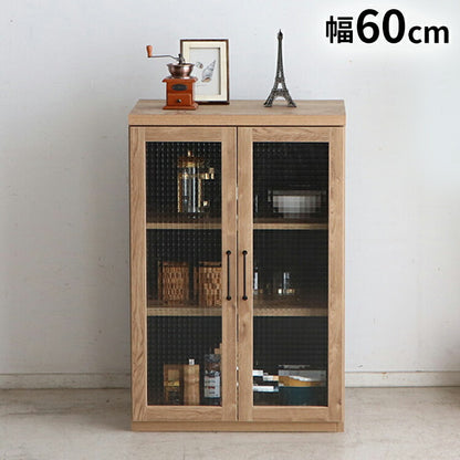 トラクト 幅60cm 国産 ガラス扉 サイドボード 木製 キャビネット 収納 棚 ラック 北欧 おしゃれ シンプル インテリア リビング 収納ボックス 家具 大容量(代引不可)