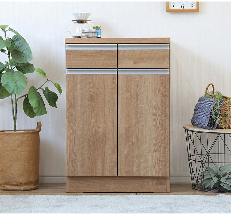 カウンター収納 日本製 幅60cm 大容量 引き出し付き 扉収納 キッチンカウンター リビングボード キャビネット 国産 おしゃれ シンプル リビング キッチン ダイニング クローゼット 寝室(代引不可)