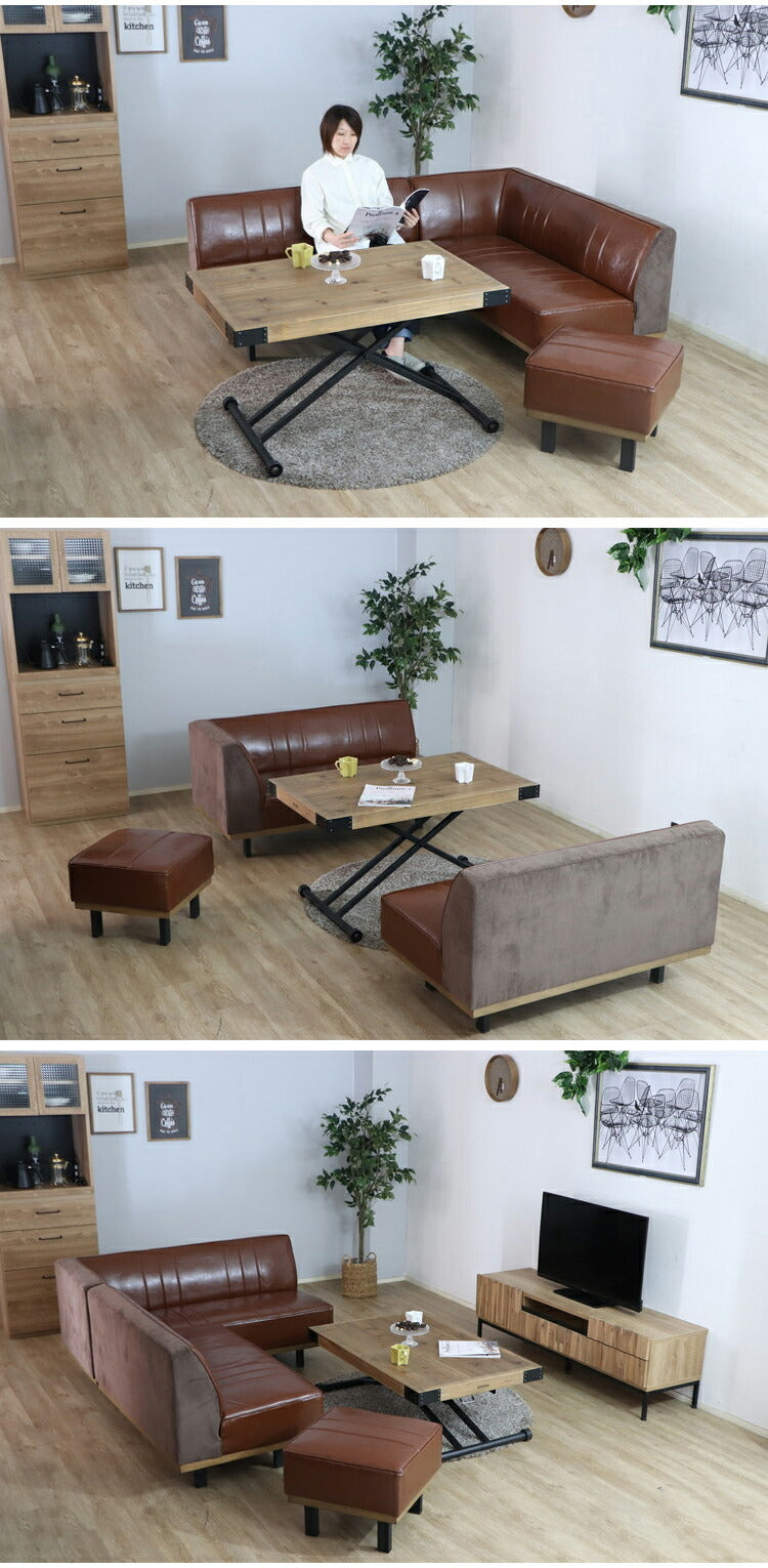 カウチソファ L字型 2脚組 リビングソファ ダイニングベンチ コーデュロイ PVCレザー スチール脚 天然木 おしゃれ リビング ダイニング ソファ ベンチ チェア(代引不可)