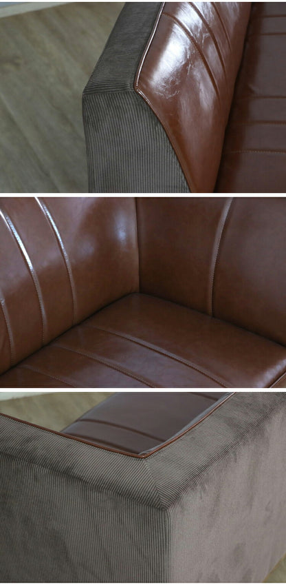 カウチソファ L字型 2脚組 リビングソファ ダイニングベンチ コーデュロイ PVCレザー スチール脚 天然木 おしゃれ リビング ダイニング ソファ ベンチ チェア(代引不可)