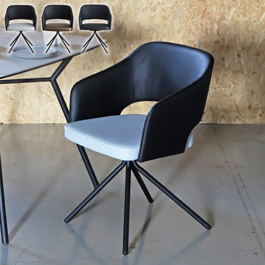 スピンチェア ラウンドチェア 肘掛け付き 回転式 座面高45cm クッション有 モダンチェア リビング ダイニング デスク チェア 回転椅子(代引不可)