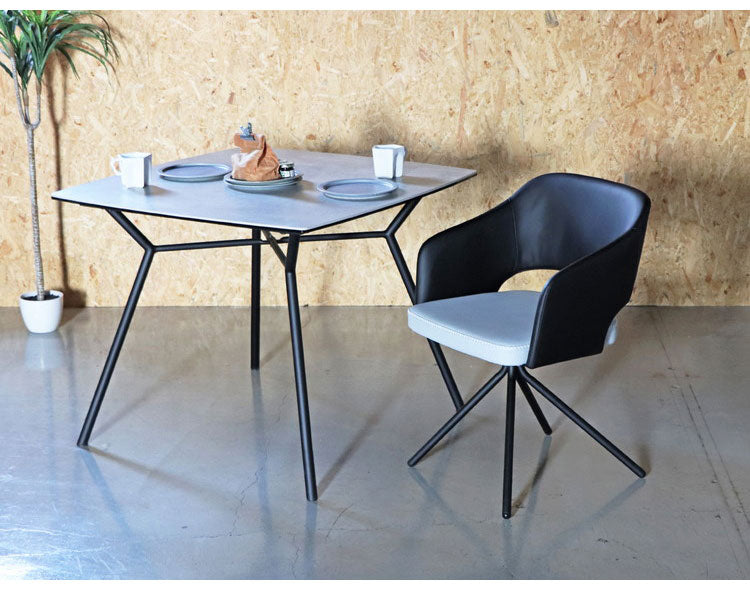 スピンチェア ラウンドチェア 肘掛け付き 回転式 座面高45cm クッション有 モダンチェア リビング ダイニング デスク チェア 回転椅子(代引不可)