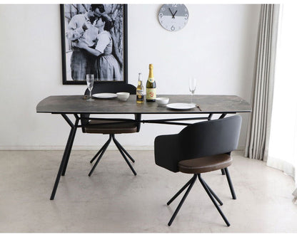 スピンチェア ラウンドチェア 肘掛け付き 回転式 座面高45cm クッション有 モダンチェア リビング ダイニング デスク チェア 回転椅子(代引不可)