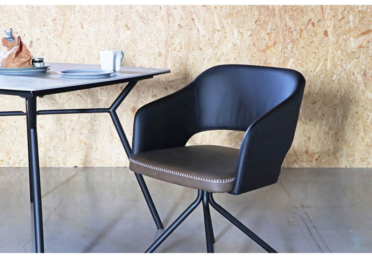 スピンチェア ラウンドチェア 肘掛け付き 回転式 座面高45cm クッション有 モダンチェア リビング ダイニング デスク チェア 回転椅子(代引不可)