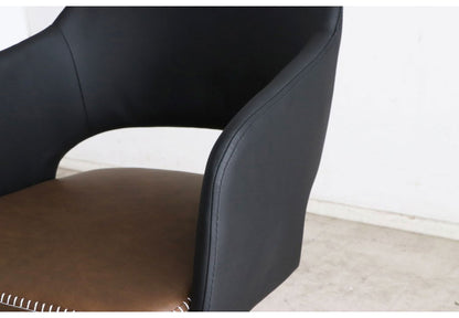 スピンチェア ラウンドチェア 肘掛け付き 回転式 座面高45cm クッション有 モダンチェア リビング ダイニング デスク チェア 回転椅子(代引不可)