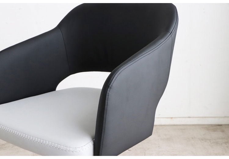 スピンチェア ラウンドチェア 肘掛け付き 回転式 座面高45cm クッション有 モダンチェア リビング ダイニング デスク チェア 回転椅子(代引不可)