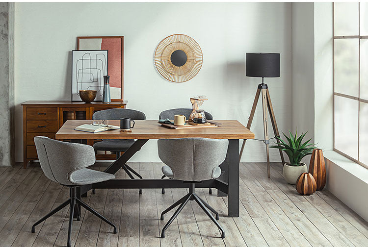 ラウンドチェア 座面高44cm 回転チェア 肘掛け付き スチール脚 ファブリック ステッチ デスクチェア オフィスチェア 包み込む 座り心地 座面 おしゃれ リビング(代引不可)