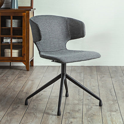 ラウンドチェア ダイニングチェア 肘掛け付き 回転式 ファブリック 座面高44cm オフィスチェア リビング ダイニング デスク リモートワーク(代引不可)