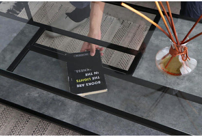 センターテーブル 105×50cm ガラステーブル 棚付き リバーシブル 脚部 ローテーブル 棚板 収納 リビング ワンルーム おしゃれ スタイリッシュ モダン デザイナーズマンション オブジェ テーブル(代引不可)