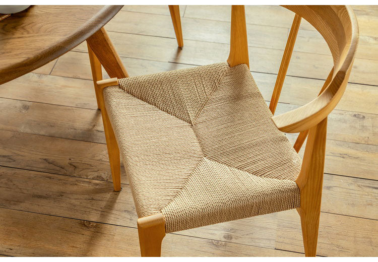 ダイニングチェア 木製 座面高42cm 食卓椅子 ペーパーコード フィット感 ダイニング リビング お洒落 チェア 椅子 いす 食卓 デザインチェア 北欧 おしゃれ(代引不可)