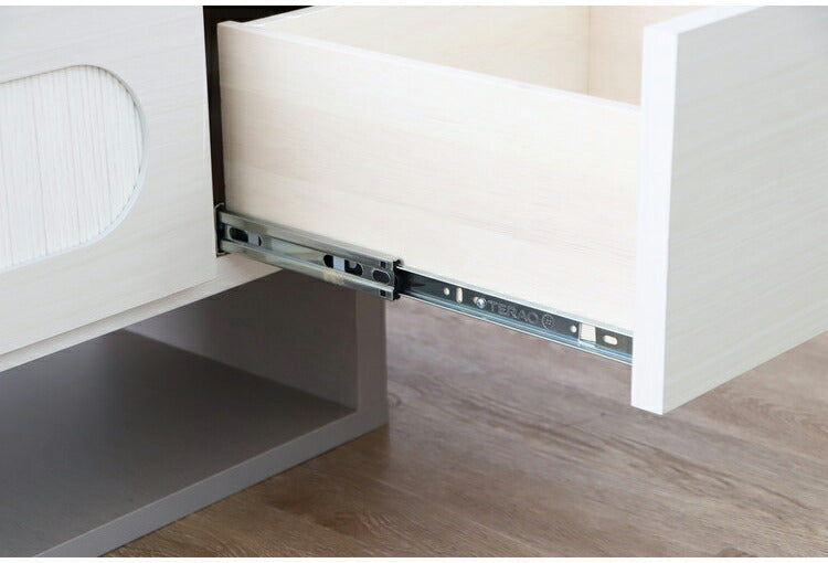 テレビボード 完成品 日本製 幅180cm 引き出し付き テレビ台 ローボード ホワイト 国産 真鍮 TV台 TVボード 収納 フラップ テレビラック リビング(代引不可)