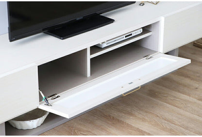 テレビボード 完成品 日本製 幅180cm 引き出し付き テレビ台 ローボード ホワイト 国産 真鍮 TV台 TVボード 収納 フラップ テレビラック リビング(代引不可)