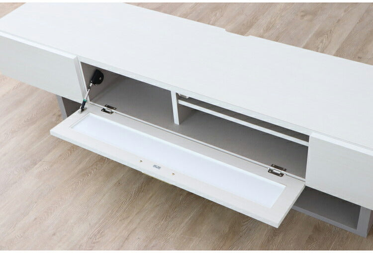 テレビボード 完成品 日本製 幅180cm 引き出し付き テレビ台 ローボード ホワイト 国産 真鍮 TV台 TVボード 収納 フラップ テレビラック リビング(代引不可)