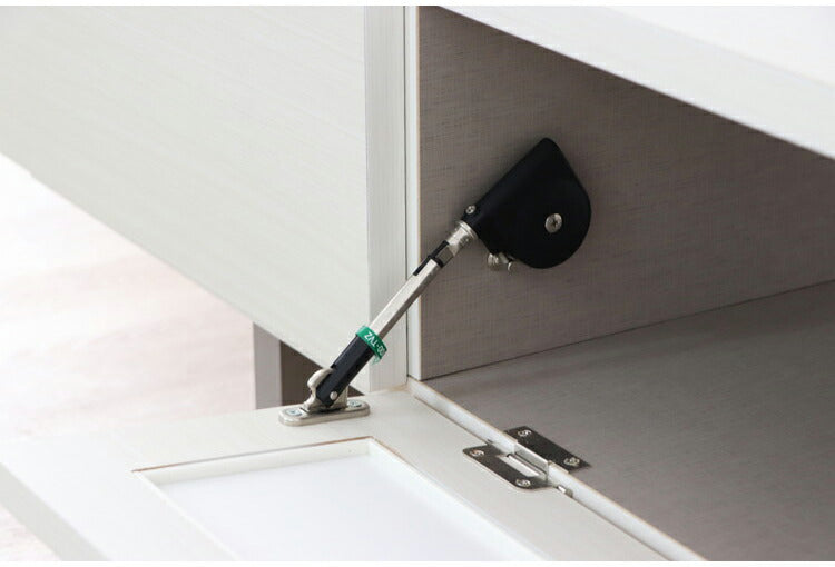 テレビボード 完成品 日本製 幅180cm 引き出し付き テレビ台 ローボード ホワイト 国産 真鍮 TV台 TVボード 収納 フラップ テレビラック リビング(代引不可)