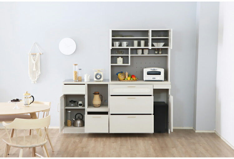 キッチンカウンター 完成品 日本製 幅80cm 食器棚 ステンレス天板 引き出し 可動棚 スライド棚 扉収納 キッチンボード キャビネット おしゃれ 真鍮 キッチン収納 国産 リビング キッチン ダイニング(代引不可)