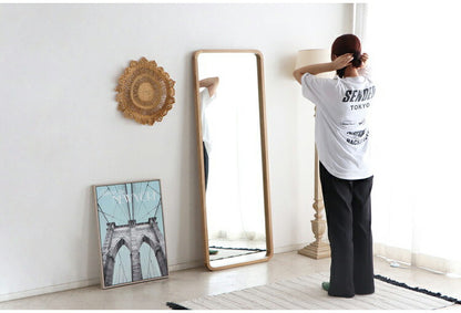 スタイルミラー スクエア 全身鏡 姿見 60×160cm ウォールミラー 立て掛け オーク 木製 おしゃれ リビング 寝室 玄関 壁面 スタンドミラー ワンルーム 鏡 ミラー(代引不可)
