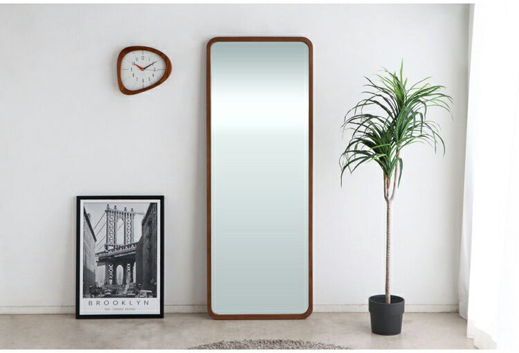 スタイルミラー スクエア 全身鏡 姿見 60×160cm ウォールミラー 立て掛け オーク 木製 おしゃれ リビング 寝室 玄関 壁面 スタンドミラー ワンルーム 鏡 ミラー(代引不可)