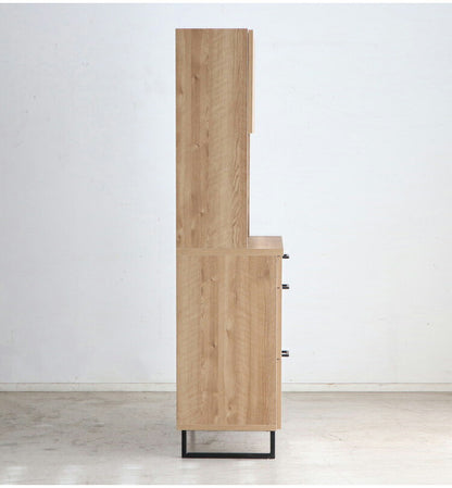 キッチンボード 食器棚 国産 幅70cm ラック レンジ台 オープン収納 家電収納 引き出し付き 可動棚 扉付き コード穴 スチール脚 木目調 北欧風 キッチン収納 日本製 リビング キッチン(代引不可)