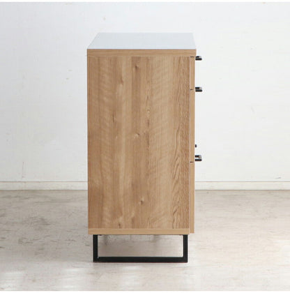 キッチンカウンター 国産 完成品 幅約90cm 食器棚 オープン収納 スライド棚 引き出し付き 扉付き コード穴 スチール脚 木目調 北欧風 家電収納 キッチン収納 日本製 リビング キッチン(代引不可)