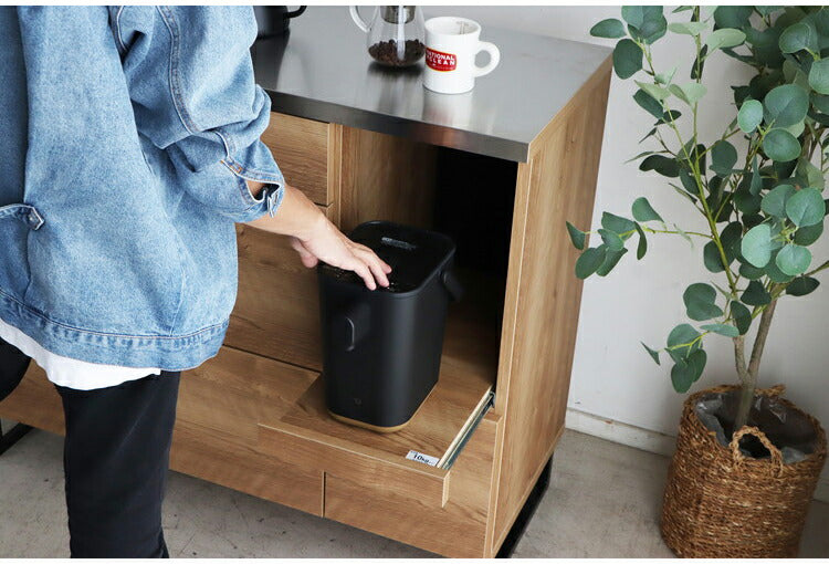 キッチンカウンター 国産 完成品 幅約90cm 食器棚 オープン収納 スライド棚 引き出し付き 扉付き コード穴 スチール脚 木目調 北欧風 家電収納 キッチン収納 日本製 リビング キッチン(代引不可)