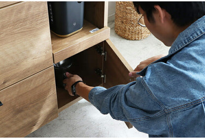 キッチンカウンター 国産 完成品 幅約90cm 食器棚 オープン収納 スライド棚 引き出し付き 扉付き コード穴 スチール脚 木目調 北欧風 家電収納 キッチン収納 日本製 リビング キッチン(代引不可)