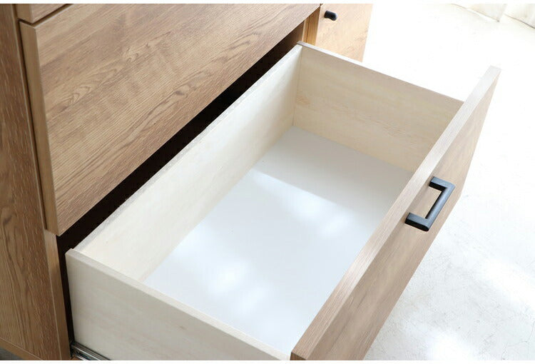 キッチンカウンター 国産 完成品 幅約105cm 食器棚 オープン収納 スライド棚 引き出し付き 扉付き コード穴 スチール脚 木目調 北欧風 家電収納 キッチン収納 日本製 リビング キッチン(代引不可)