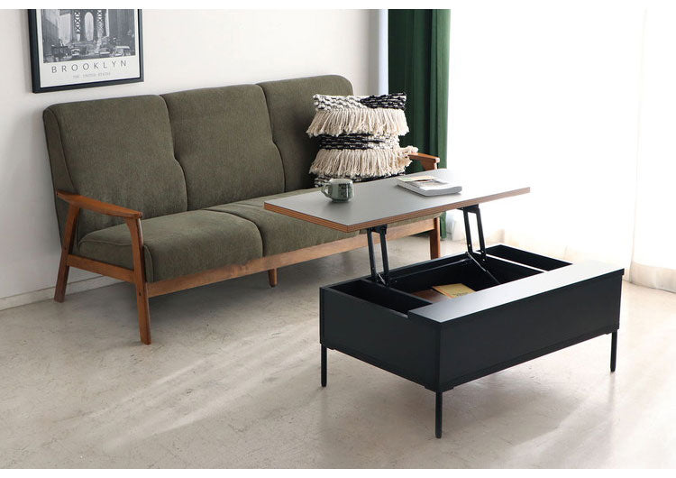 ダイニングテーブル 昇降式 収納機能 国産 幅89.5 奥行き58.8 高さ37-58.2cm モダン リビング リモートワーク デスク テーブル お洒落(代引不可)