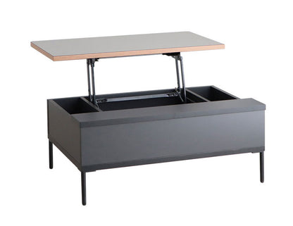 ダイニングテーブル 昇降式 収納機能 国産 幅89.5 奥行き58.8 高さ37-58.2cm モダン リビング リモートワーク デスク テーブル お洒落(代引不可)