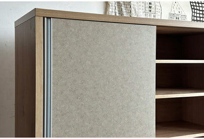 キッチンボード 食器棚 幅約120cm 日本製 レンジ台 オープン収納 引き出し 可動棚 引戸 コード穴 木目調 北欧風 キャビネット キッチン収納 ダイニングボード 国産 リビング キッチン ダイニング(代引不可)