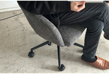 デスクチェア 昇降式 座面高42~49cm キャスター付き ワーキングチェア ブークレ生地 おしゃれ もこもこ オフィスチェア リモートワーク リビング デスク 椅子 チェア(代引不可)