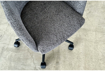 デスクチェア 昇降式 座面高42~49cm キャスター付き ワーキングチェア ブークレ生地 おしゃれ もこもこ オフィスチェア リモートワーク リビング デスク 椅子 チェア(代引不可)