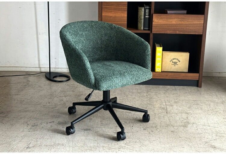 デスクチェア 昇降式 座面高42~49cm キャスター付き ワーキングチェア ブークレ生地 おしゃれ もこもこ オフィスチェア リモートワーク リビング デスク 椅子 チェア(代引不可)