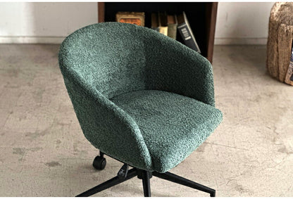 デスクチェア 昇降式 座面高42~49cm キャスター付き ワーキングチェア ブークレ生地 おしゃれ もこもこ オフィスチェア リモートワーク リビング デスク 椅子 チェア(代引不可)